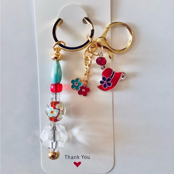 Newly Crafted Keychain w/Charms - Picture 1 of 3